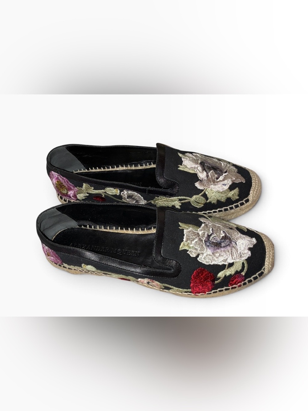 New Alexander McQueen Floral Print Espadrille Made in Spain Sz 40 (10)